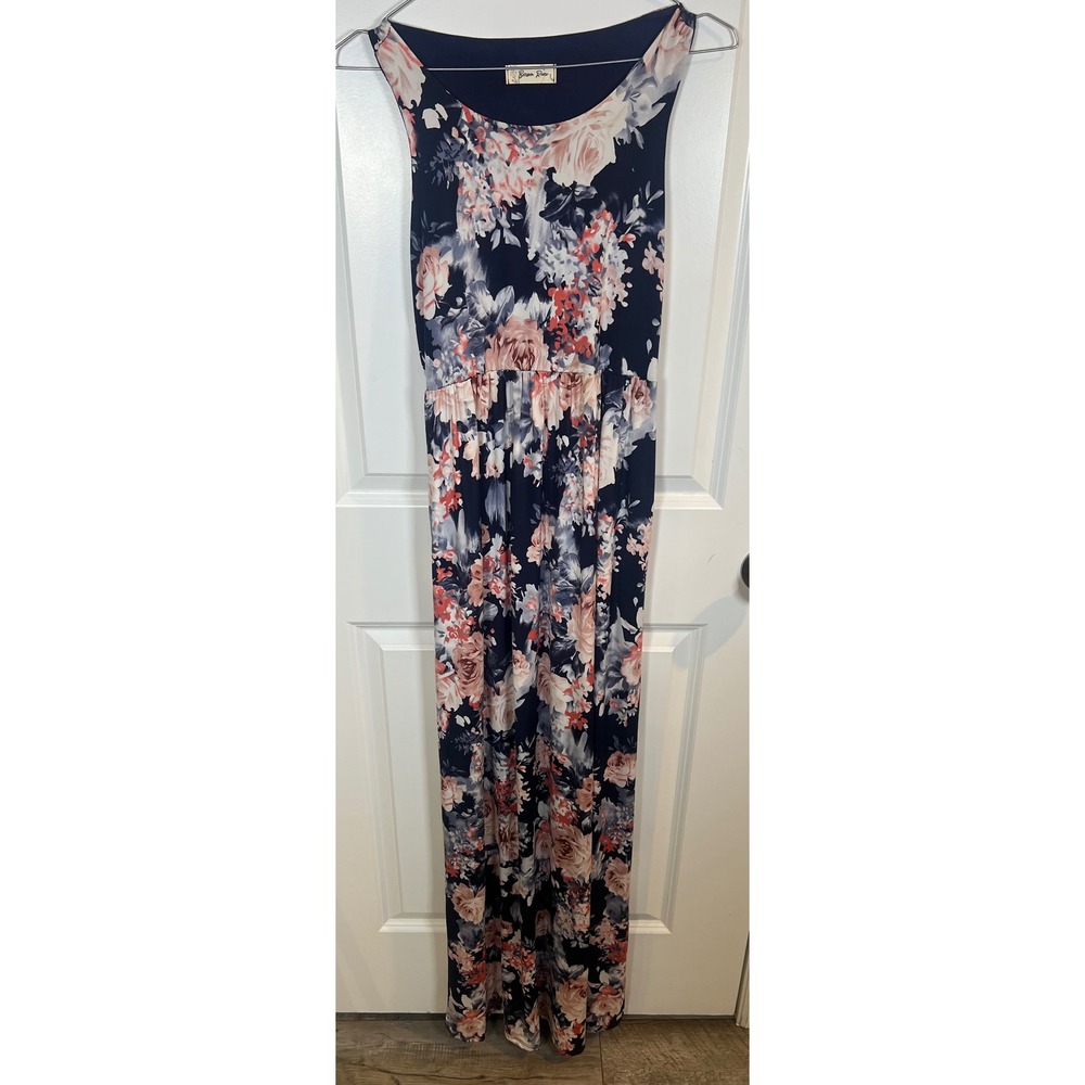 Beeson River‎ Womens Floral Sleeveless Racerback Maxi Dress Large